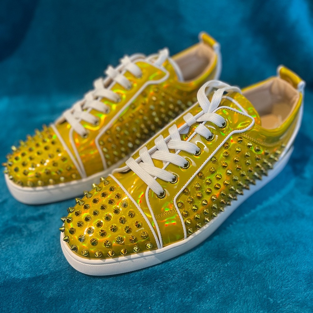 SOLD ‼️‼️‼️Christian Louboutin Gold Spiked Sneakers Men’s Size 46 US 13